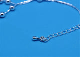 Silver 925 Girls Anklets Heart Ball Bracelet Double Layer Lady Birthday