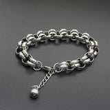 Charm Silver Stainless Steel Bracelets for Women 7mm 9mm Width