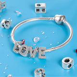 Silver Alphabet Letter Beads Charms for Bracelet