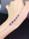 Charm Silver Bracelets with Synthetic Emerald Stone for Women