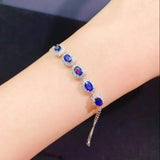 Charm Silver Bracelets with Synthetic Emerald Stone for Women