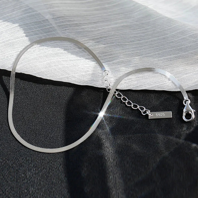 Charm Silver Stainless Steel Snake Chain Anklet For Women Jewelry