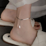 Charm Silver Stainless Steel Snake Chain Anklet For Women Jewelry