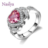 Heart Pink Cubic Zircon Multicolor Ring Women's Jewelry