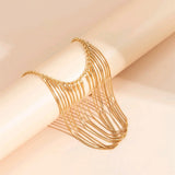 Snake Bone Chain Tassel Necklace High-end U-shaped Geometric Metal Jewelry