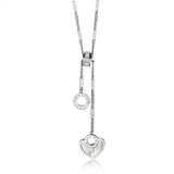 Stainless Steel Heart CZ Pendant Necklace Rose Gold/Steel Women Girls Jewelry
