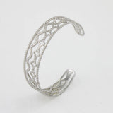 Golden Stainless Steel Leaves Bangle Bracelet - Minimalist 18K Cuff Jewelry