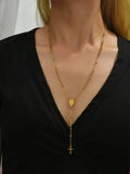 Stainless Steel Metal Beads Body Chain Cross Necklaces