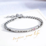 Stainless Steel Blue/Clear CZ Bracelet Bangle Chain Jewelry Gift