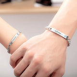 Stainless Steel Blue/Clear CZ Bracelet Bangle Chain Jewelry Gift