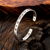 Charm Star Smiling Face Cuff Bangle Tibetan Silver Open Bracelet