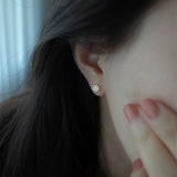 925 Silver Snow Star Stud Earrings for Women