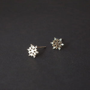 925 Silver Snow Star Stud Earrings for Women