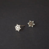 925 Silver Snow Star Stud Earrings for Women