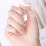925 Silver Enamel Hoop Earrings with Clear CZ Stones
