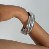 Charm Stretch Elastic Bracelet 316L Stainless Steel IP Plated Kpop Gift