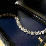 Heart CZ Tennis Bracelet Silver Jewelry Gift