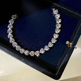 Heart CZ Tennis Bracelet Silver Jewelry Gift