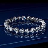 Heart CZ Tennis Bracelet Silver Jewelry Gift