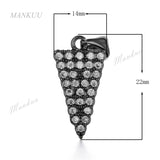 Charm Triangle Shape Micro CZ Paved Zircon Pendant for Necklace
