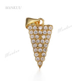 Charm Triangle Shape Micro CZ Paved Zircon Pendant for Necklace