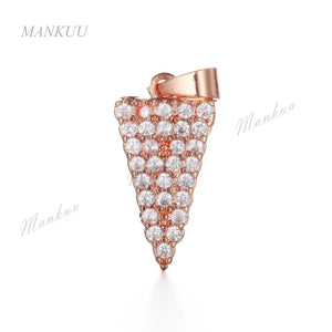 Charm Triangle Shape Micro CZ Paved Zircon Pendant for Necklace