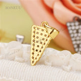 Charm Triangle Shape Micro CZ Paved Zircon Pendant for Necklace