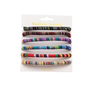 Vintage Adjustable National Style Colorful Bracelet Set For Women Men