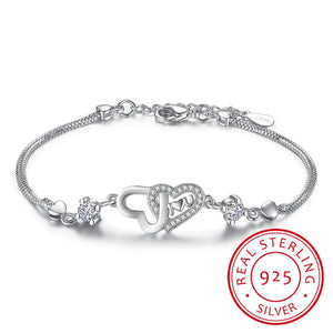 Charm Women 925 Silver Bracelets Crystal Purple Female Accessories
