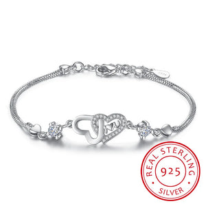 Crystal Purple Women's 925 Silver Bracelet Fine Jewelry Lady Bijoux