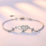 Crystal Purple Silver Bracelet Wedding Jewelry