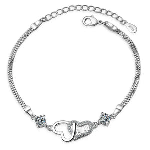 925 Silver Crystal Purple Bracelet for Women