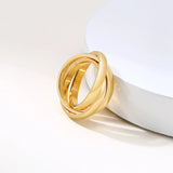 Charm Women Rings Triple Interlocked Rolling Ring Stainless Steel Xmas Jewelry