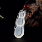Natural Jade Gemstone Pendant Necklace with Rope Chain