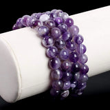 Purple Quartz Fluorite Beads Bracelet for Women
