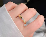 Yellow Tibetan Silver Ring With Cubic Zircon Round Stones