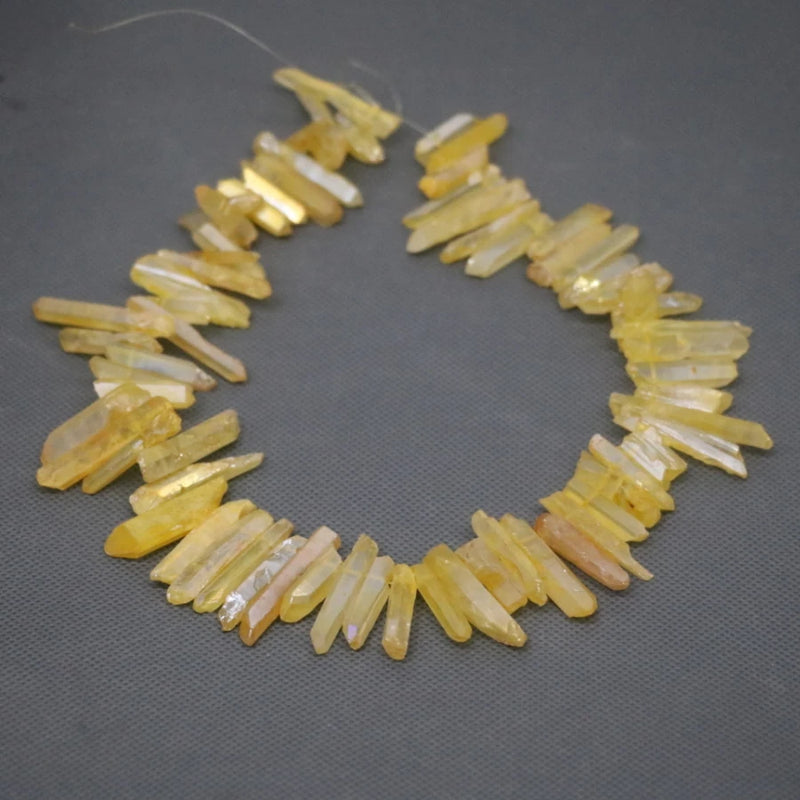 Yellow Quartz Bead Healing Pendant Necklace Stone