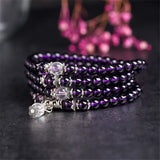 Charm Yoga Tibetan Buddhist Purple Crystal Bracelet
