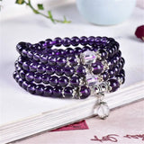 Charm Yoga Tibetan Buddhist Purple Crystal Bracelet