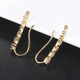 Zircon Ear Hook Clip Rose Ear Cuff 7 Crystals Earrings Women Girls Jewelry