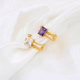 Zircon Stainless Steel Adjustable Opening Rings 18K Women Jewelry