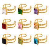 Zircon Stainless Steel Adjustable Opening Rings 18K Women Jewelry