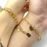 Constellation Square Plate Pendant Bracelet Anklet Couple Fishion DIY Gift