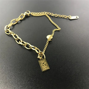 Constellation Square Plate Bracelet Anklet DIY Gift