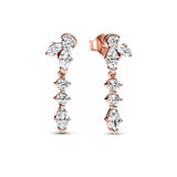 925 Silver Charm Earrings Rose Snowflake Star Pearl Ladies Earrings