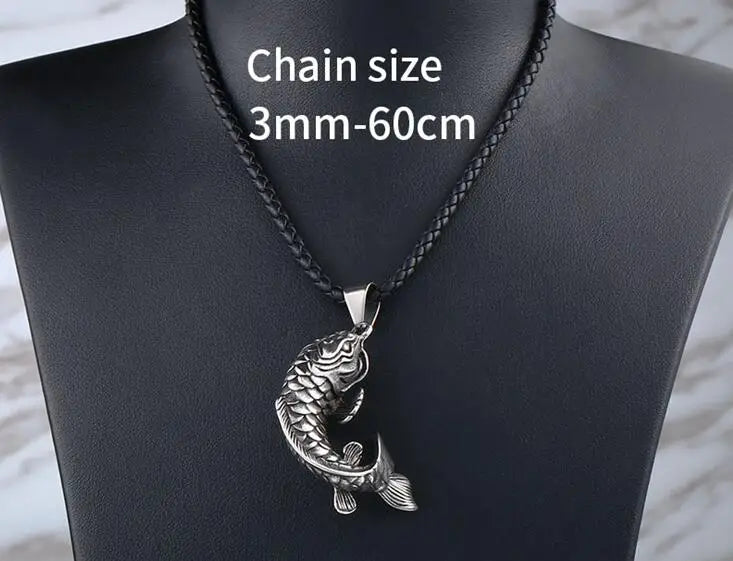 Men's Stainless Steel Dragon Phoenix Pendant Necklace