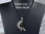 Men's Stainless Steel Dragon Phoenix Pendant Necklace
