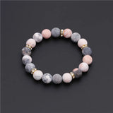 Peachy Natural Stone Bead Bracelet, Unisex