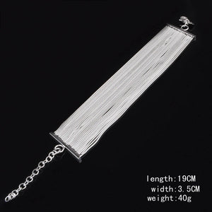 925 Silver Bracelet For Women Chain Bracelets Wristband Pulseira Bridal Jewelry