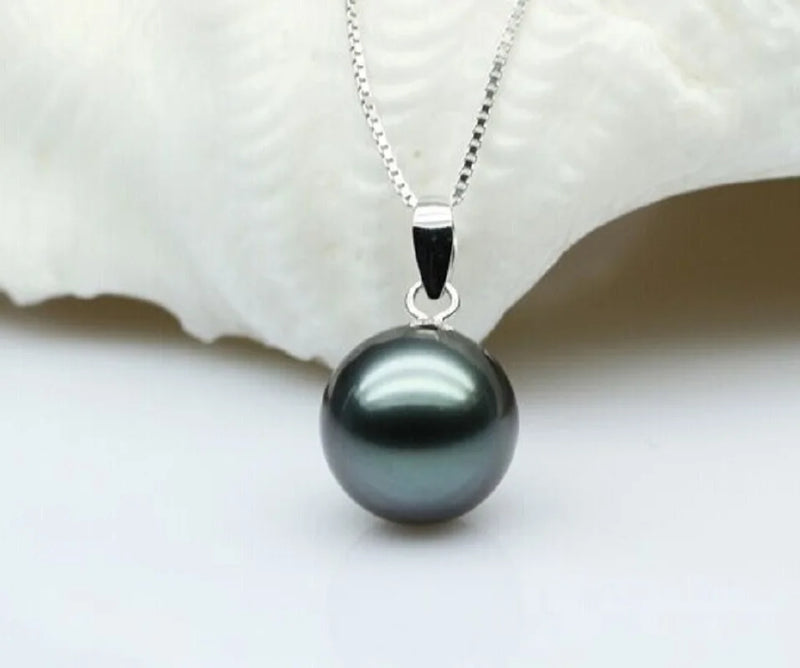 10mm Natural Sea Tahitian Round Pearl Pendant